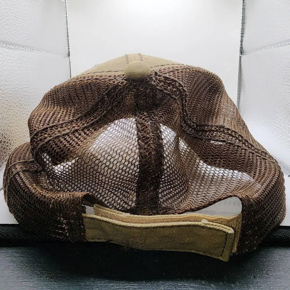 Stockyards Championship Rodeo‎ Trucker Hat Tan Brown Mesh Snapback Western Cap